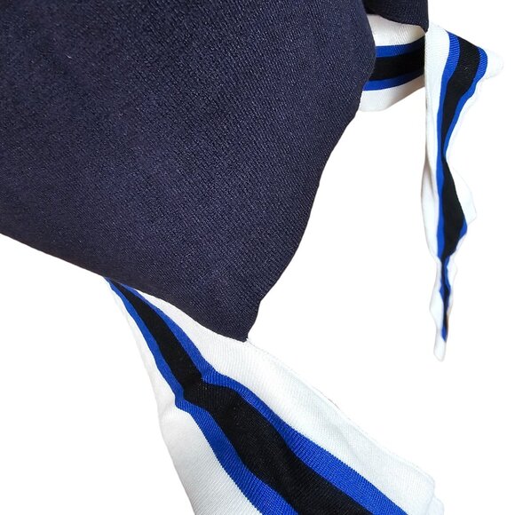 Sandro Paris Navy Blue Tie Front Sweater Sz 3 US L - Picture 3 of 10